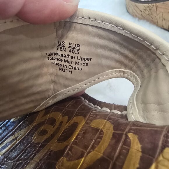 Sam Edelman Ruth Leather and Raffia Cork Platform Thong Sandals Women's Size 9.5 - Picture 4 of 10